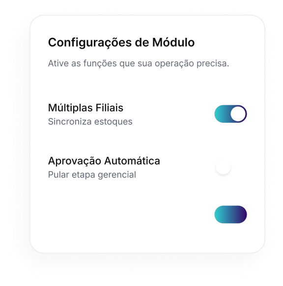 Configurações de módulo com ativações automáticas